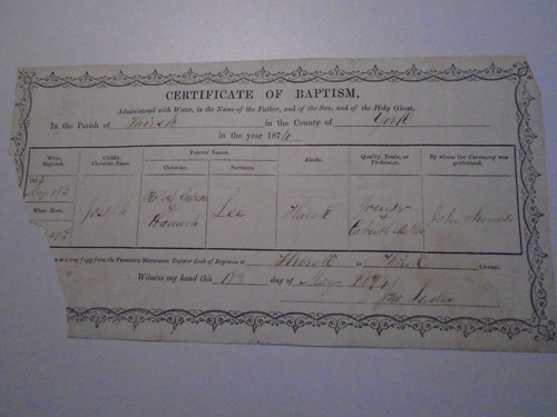 1874 baptism joseph lee - baptism,